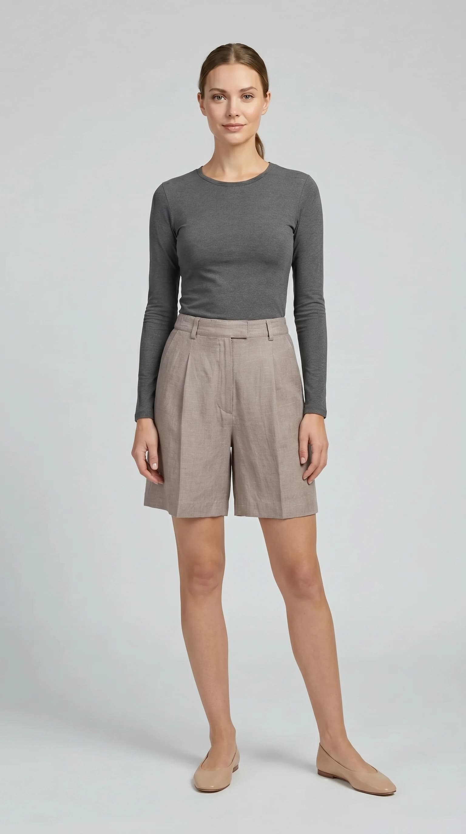 Linen High-Waisted Shorts