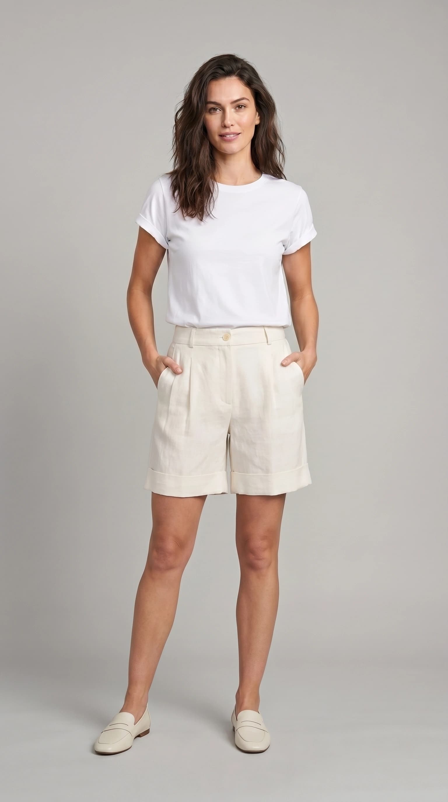 Linen Pleated Shorts