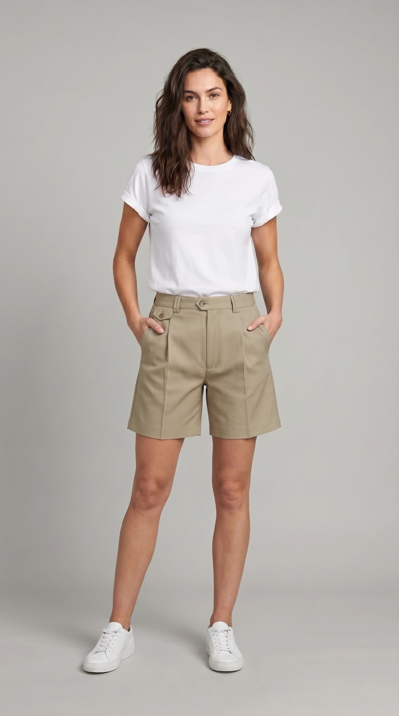Single Pleat Cotton Shorts